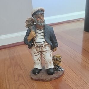 Maritime Sailor Sculpture in Blue and White